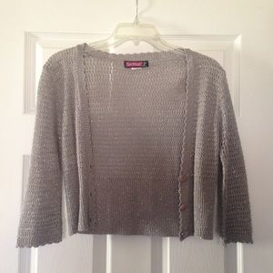 💜 Sparkly Silver Crop Cardigan
