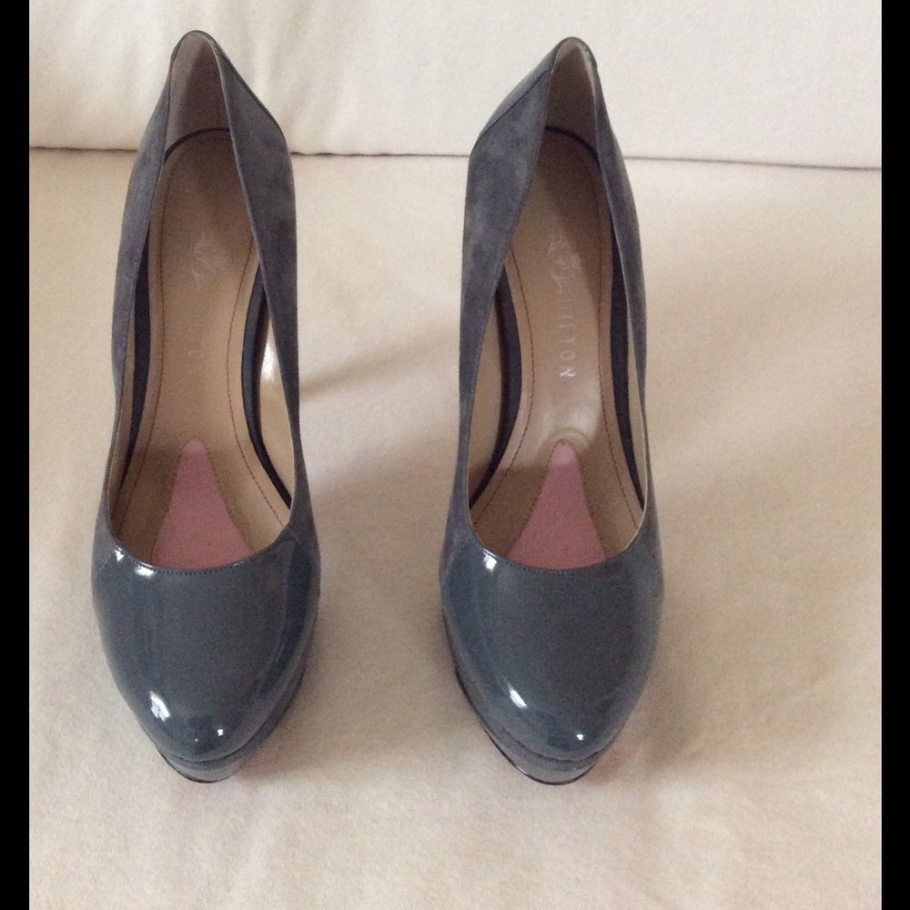 Beautiful patent leather and suede pumps
