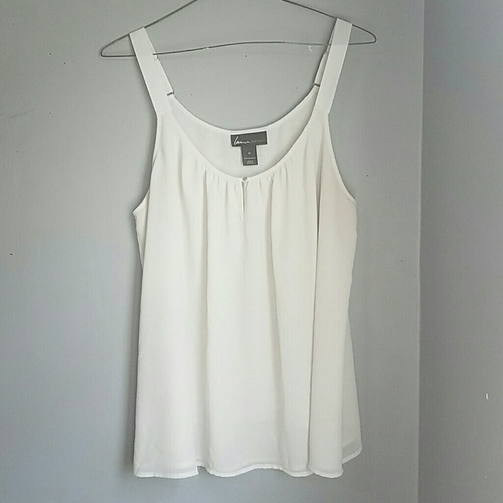 Lane bryant white flowy tank top