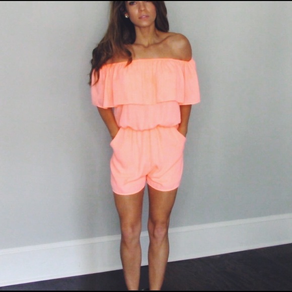 Other - Neon peach romper