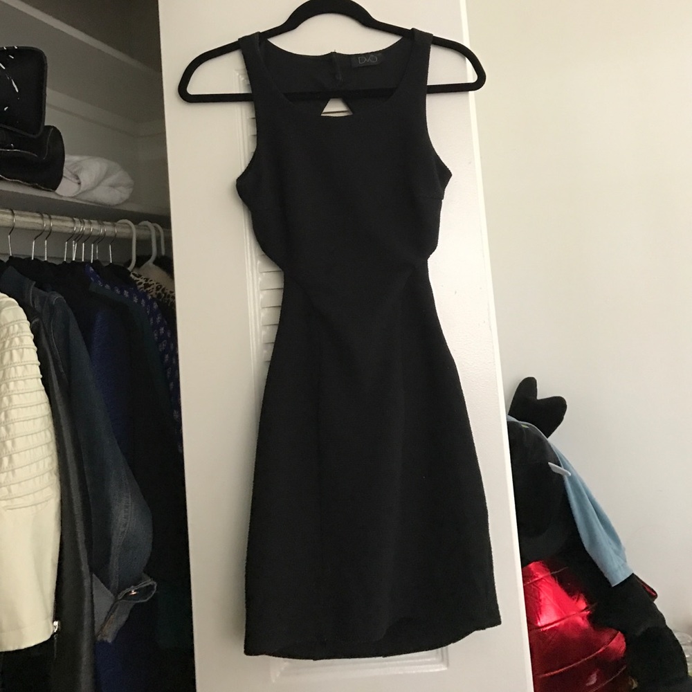 Black fitted BACKLESS and cut out dress