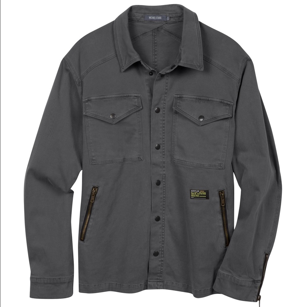 Michael Stars shirt jacket with zipper pockets