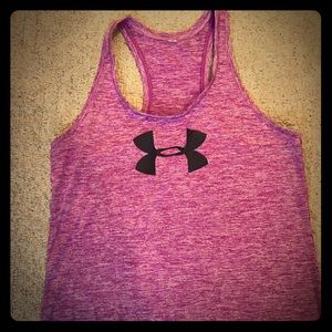 Women's pink Under Armour workout tank.