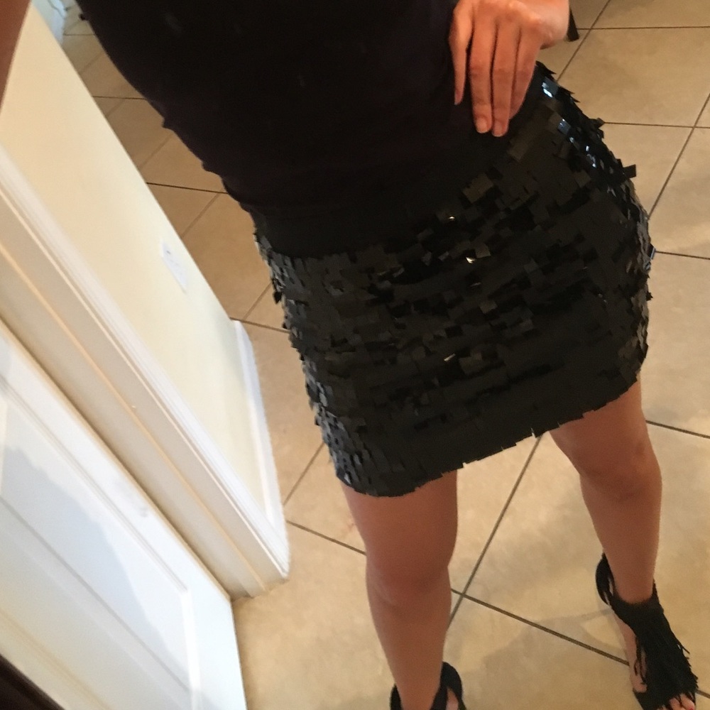 Black Sequin Skirt
