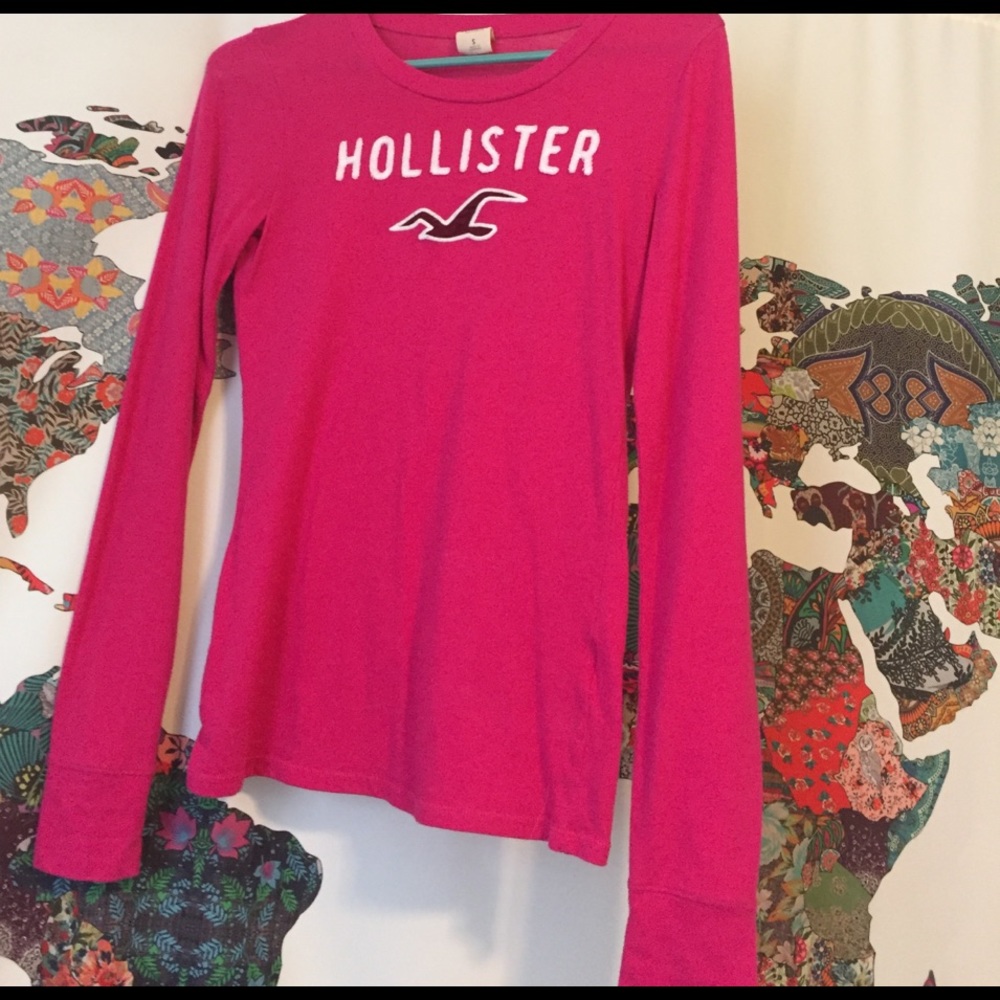 Pink Long Sleeve Hollister Tee
