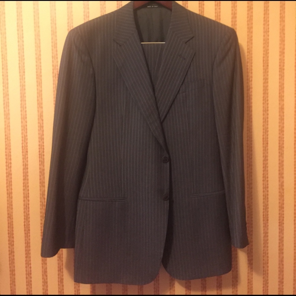 Armani Collezioni grey pinstripe suit