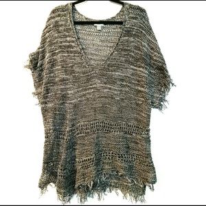 Old Navy XXL Black Marled  Fringed Sweater