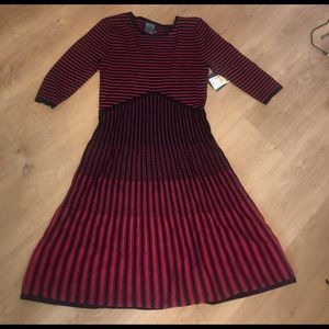 Brand new red and black striped dress