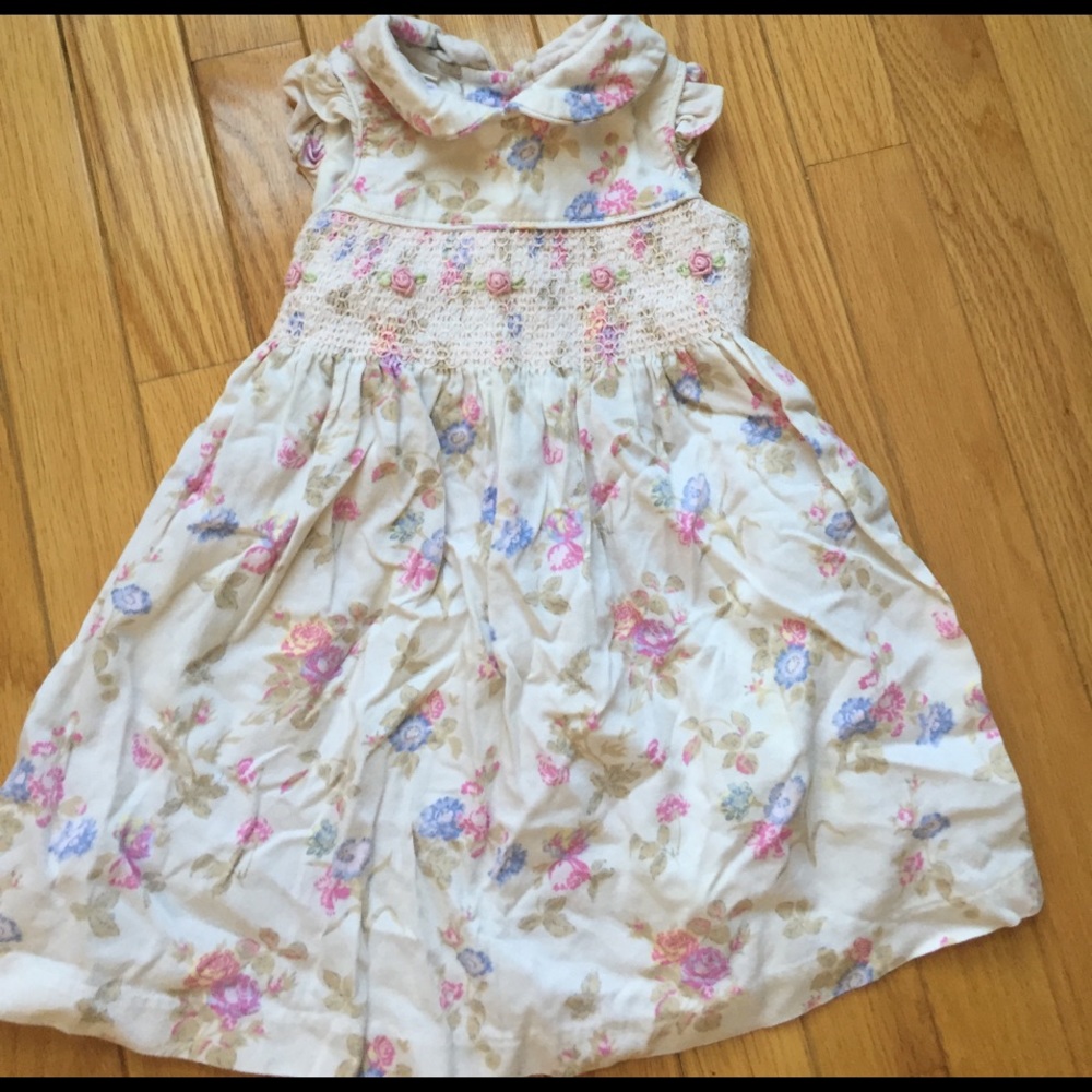 Laura Ashley smocked front dress