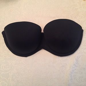 VS PINK Black Strapless Bra