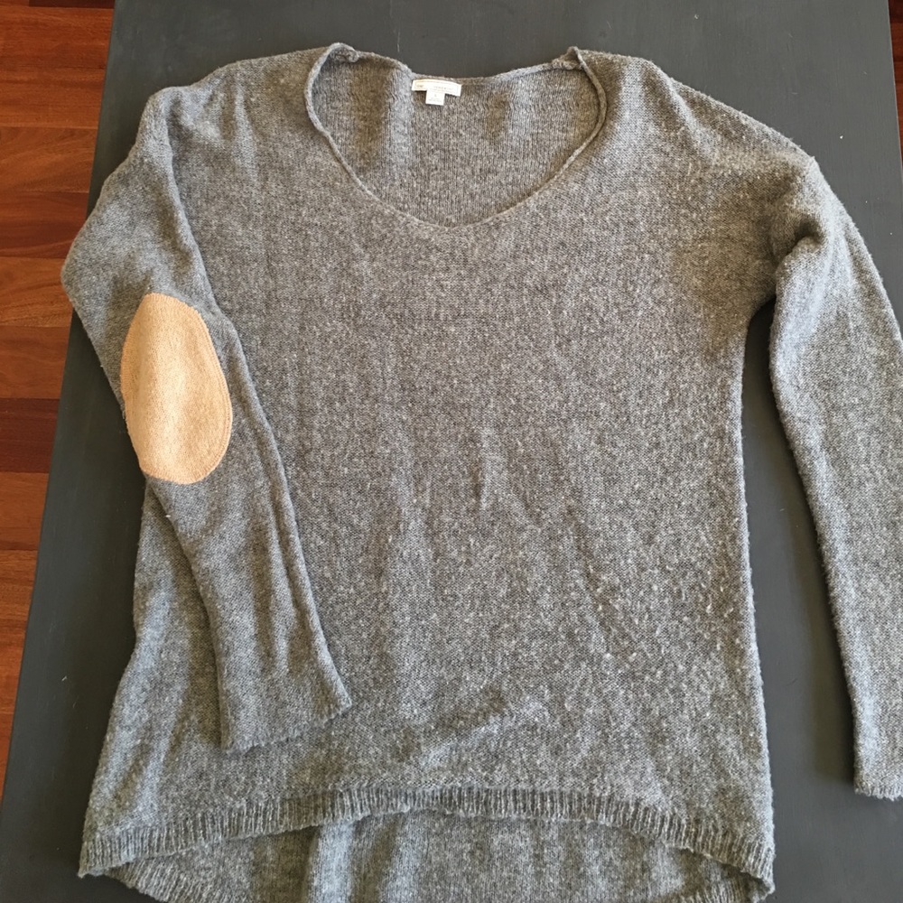 GAP gray elbow patch sweater