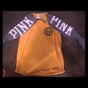 L Victoria's Secret PINK elbow length top NWOT