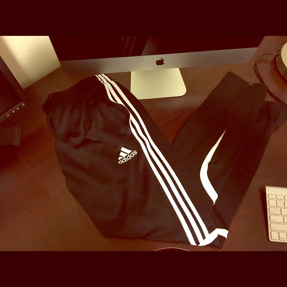 Men's Black Adidas Soccer Pants Size Large L