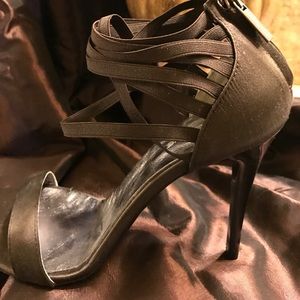 New Sexy brown satin peep toe stiletto