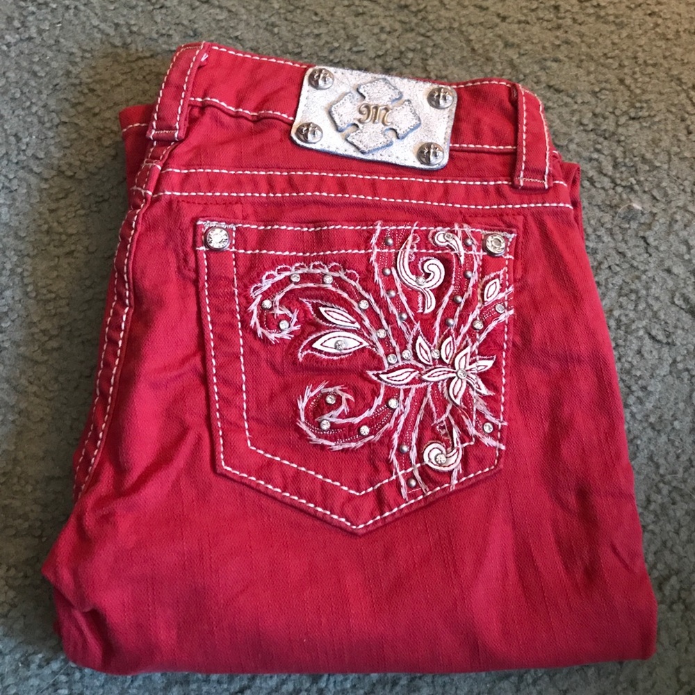 Miss Me Red Skinny Jeans