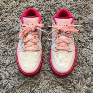 White and Pink Nike Air Jordan's