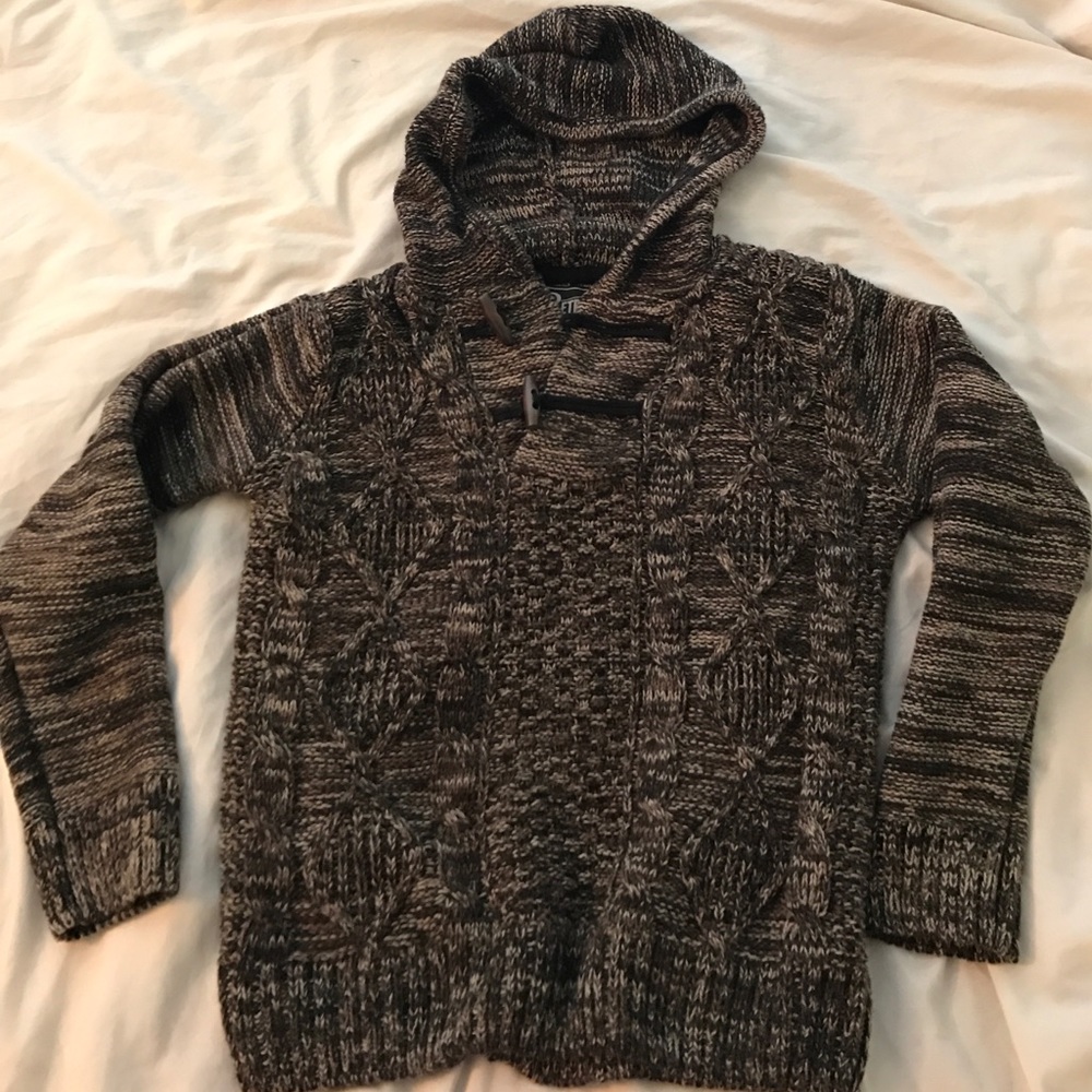 Retrofit Brand Hooded Knit Shawl Sweater