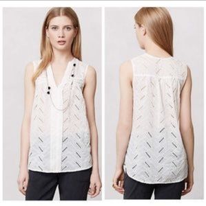 White eyelet Anthropologie Top