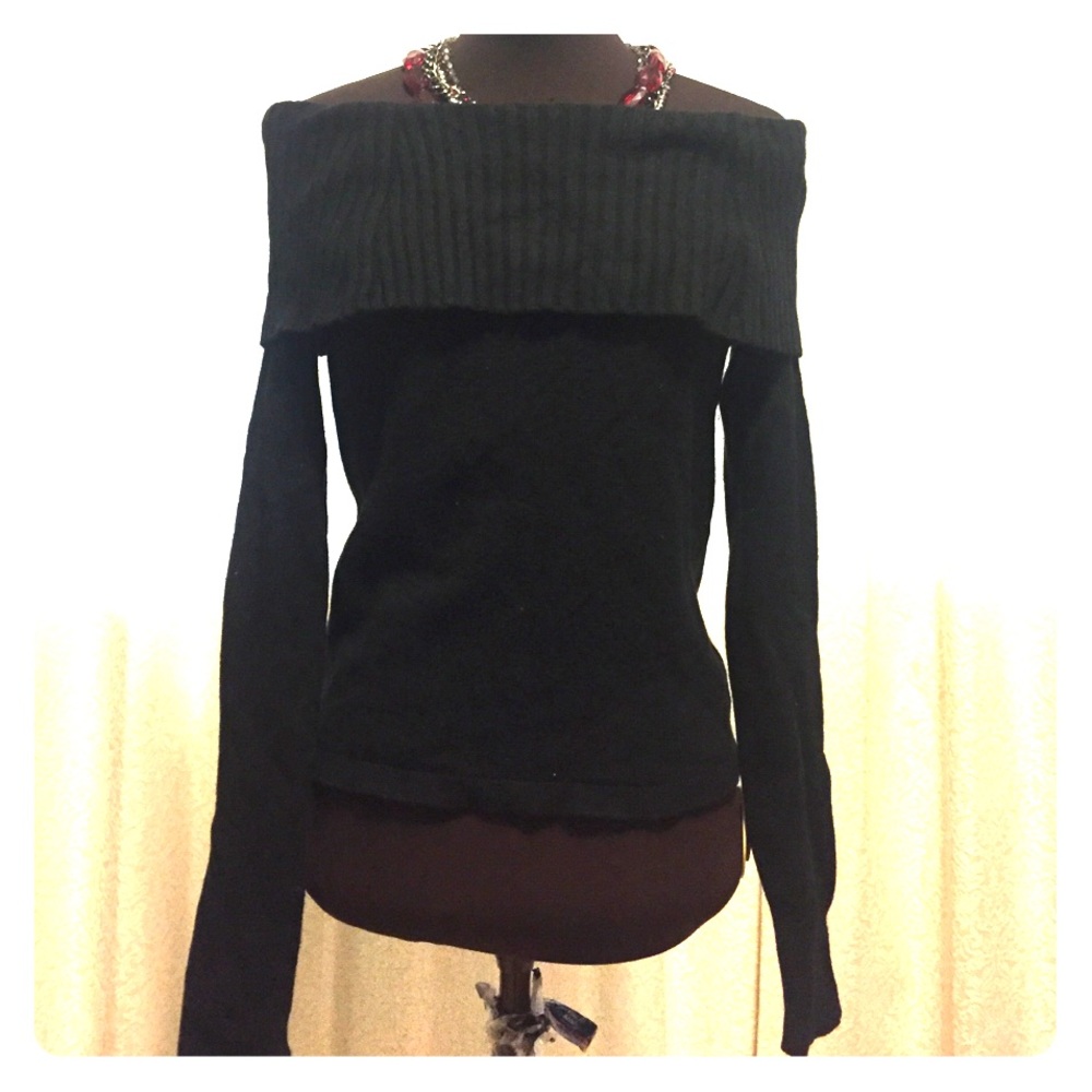 Gap Wide Trim Off The Shoulder Angora Sweater