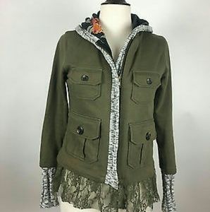Army green sweatshirt jacket