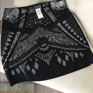 Express Black Sequin Bodycon Skirt