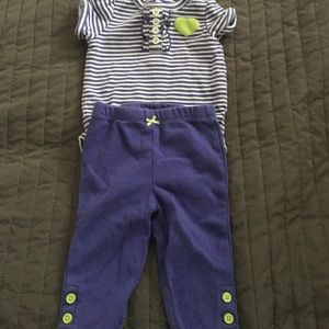Purple green and white outfit!