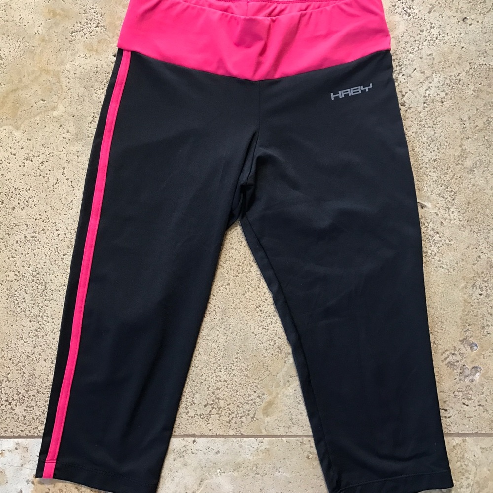 Pink and black workout pants