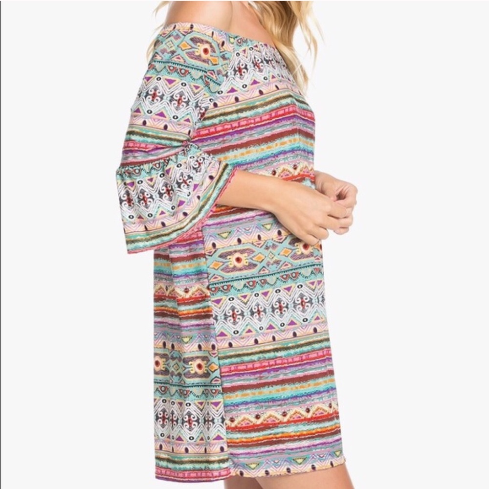 HP 3/8/17Off shoulder printed mini dress - Picture 5 of 5