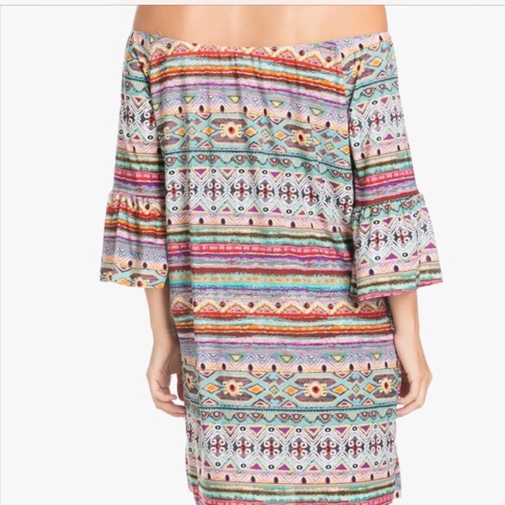 HP 3/8/17Off shoulder printed mini dress - Picture 2 of 5