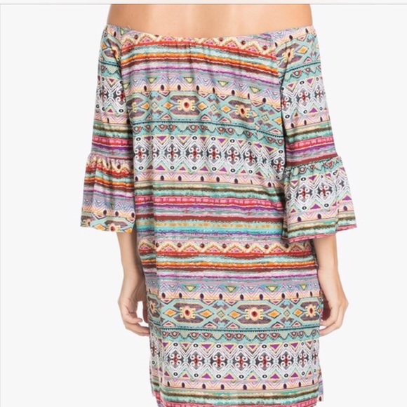 HP 3/8/17Off shoulder printed mini dress - Picture 2 of 5