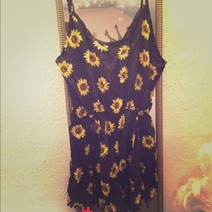 Black sunflower romper