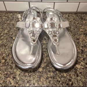 Antonio Melani silver rhinestone sandals