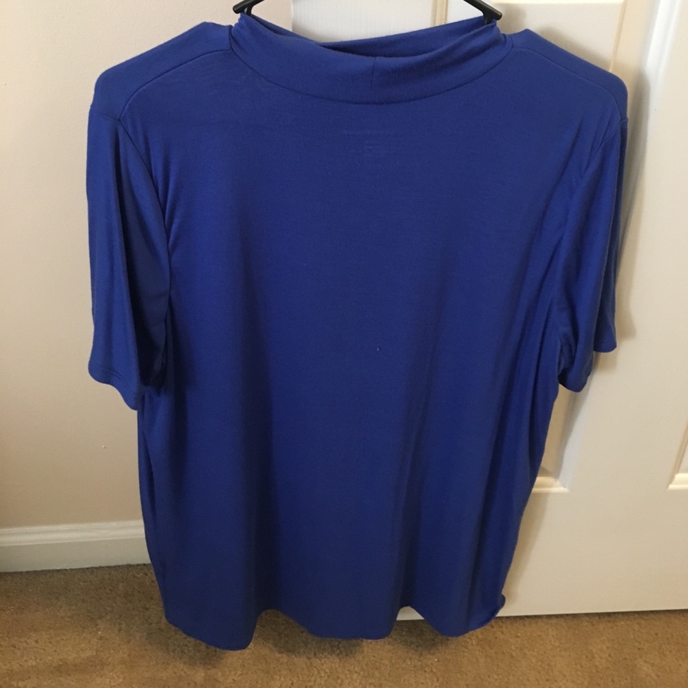 Lane Bryant blue mock turtle neck tee