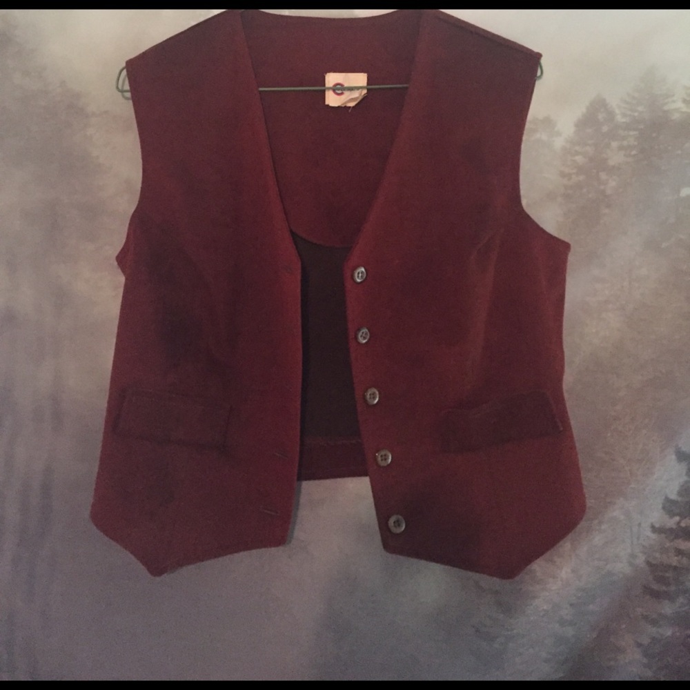 Vintage 70s brown suede vest