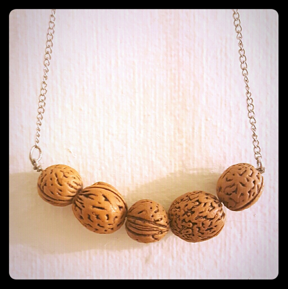 Walnut beaded necklace
