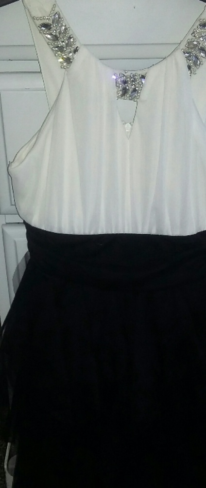 Black and white dress with diamonds