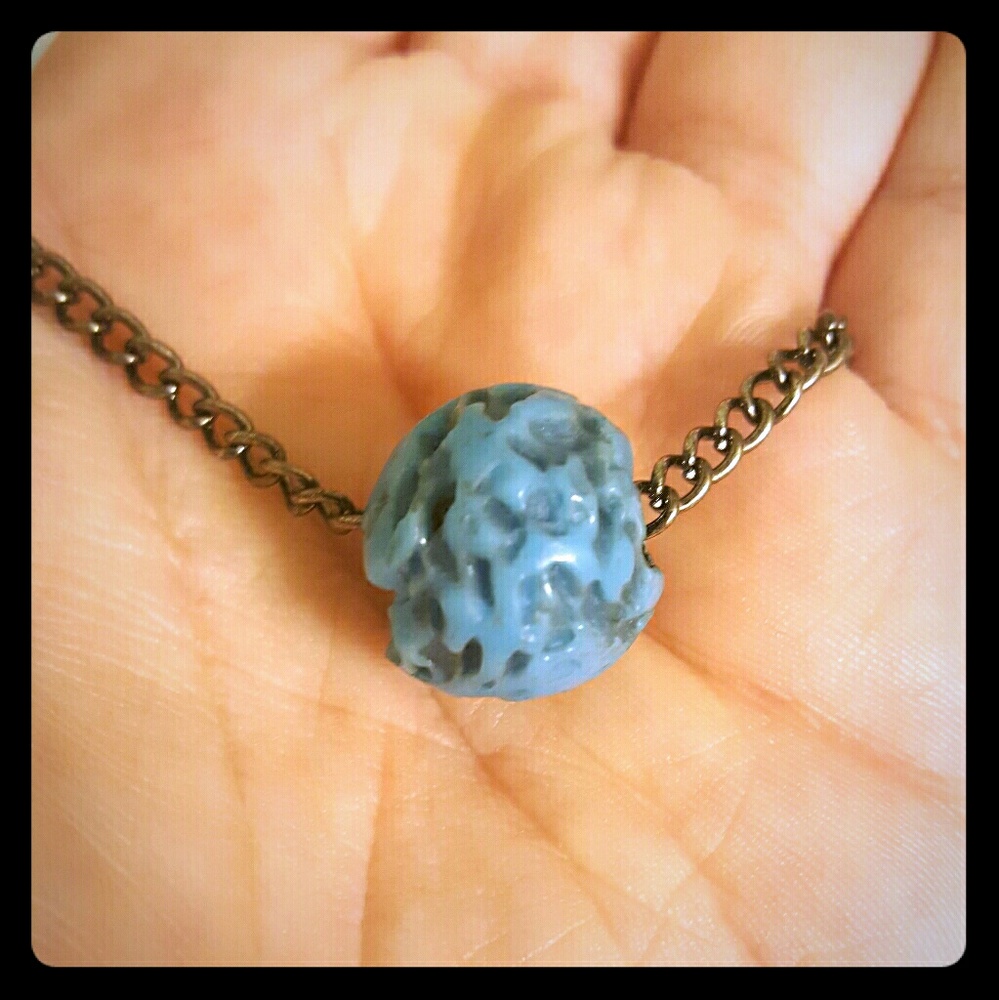 Distressed Turquoise bead necklace