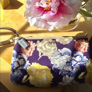 Coach floral clutch
