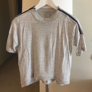 Merino wool crop top grey H&M Premium sz S