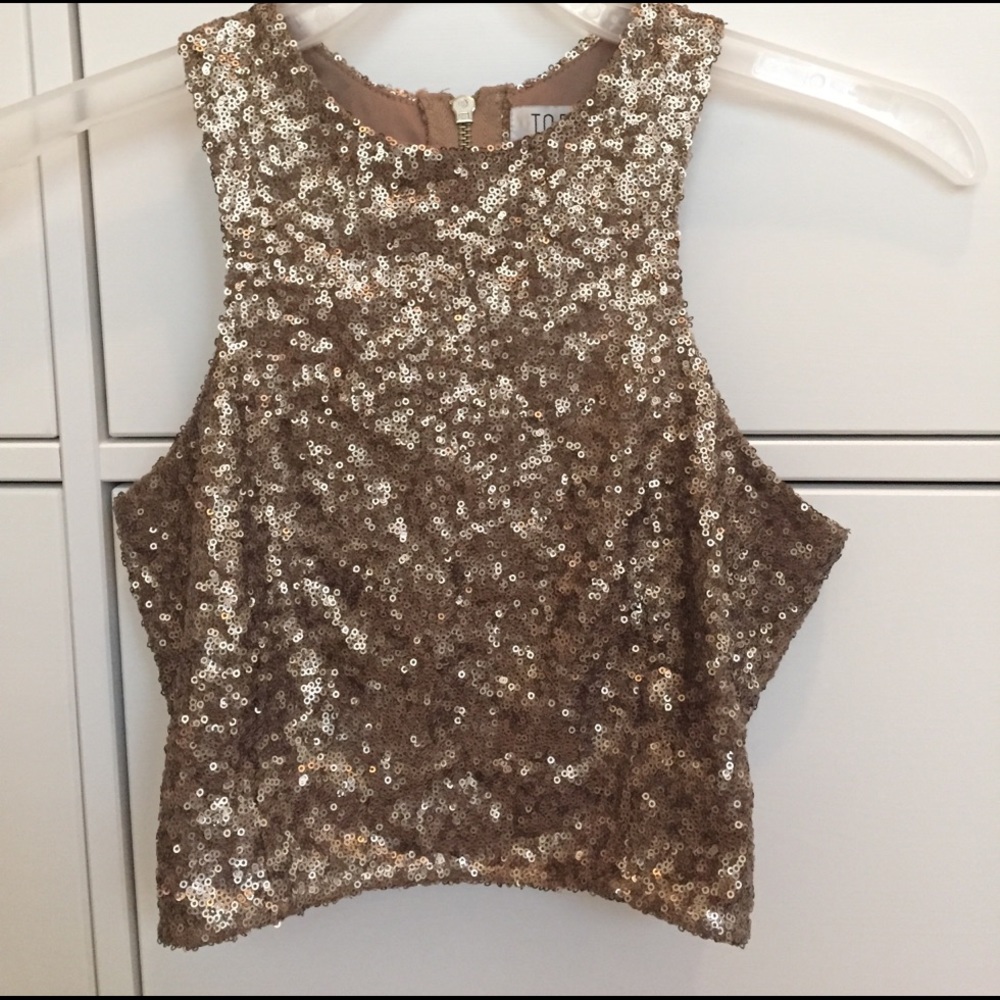Tobi Sequin crop top