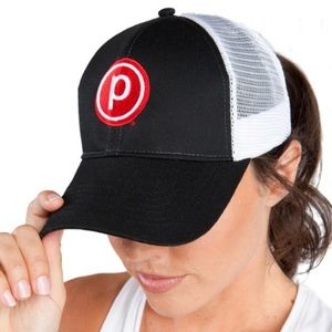 Pure Barre Trucker Hat, Black/White