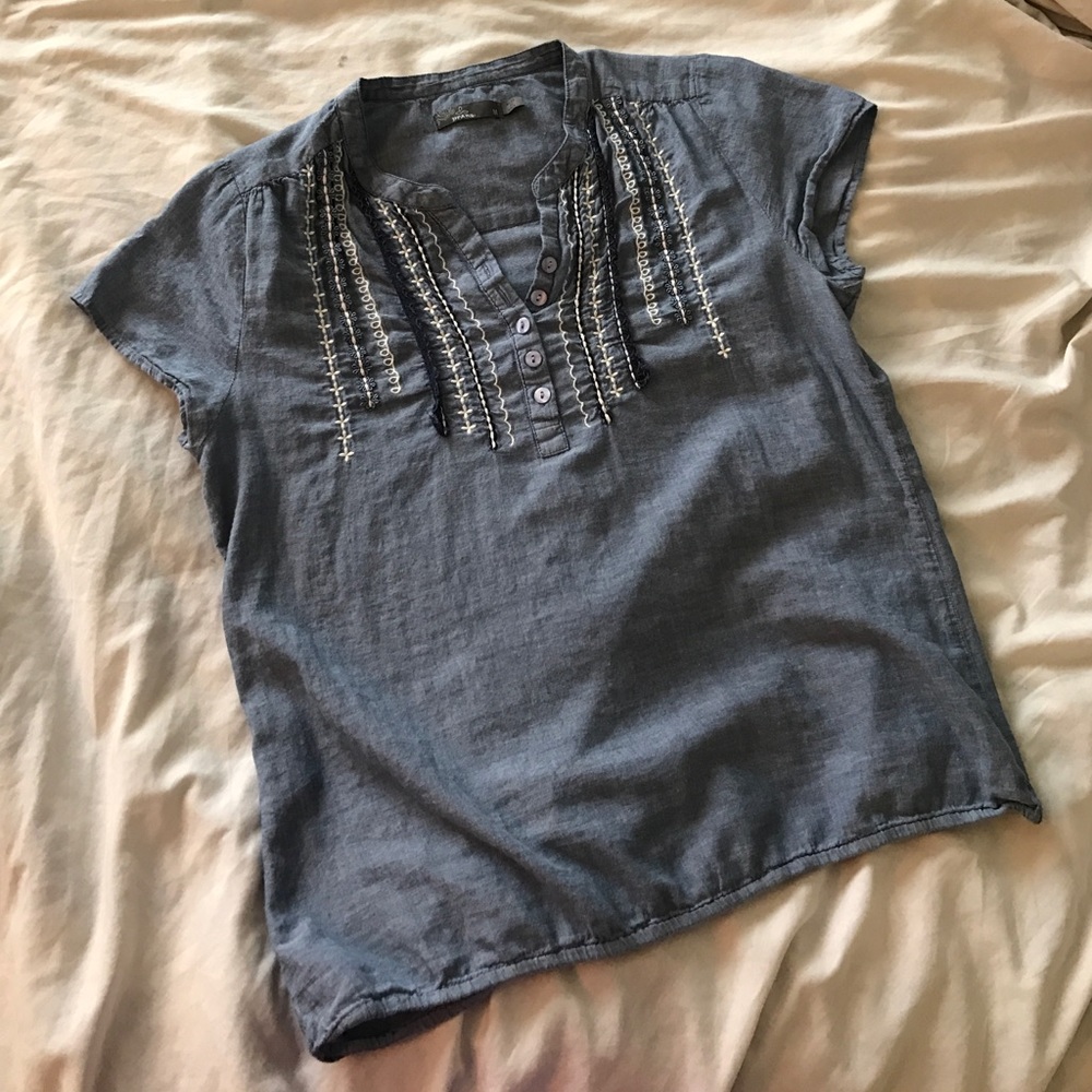 Prana Mandarin Collar Button-up Shirt
