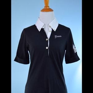 BOGNOR /GORSUCH black white embroidered top XS