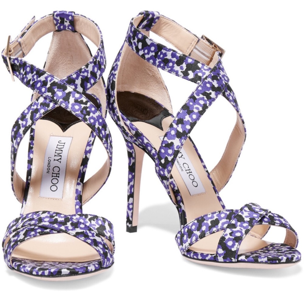 Jimmy Choo Ankle-Strap Floral Lottie Sandals NIB - Picture 4 of 7