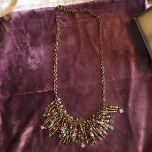 Jeweled fringe necklace