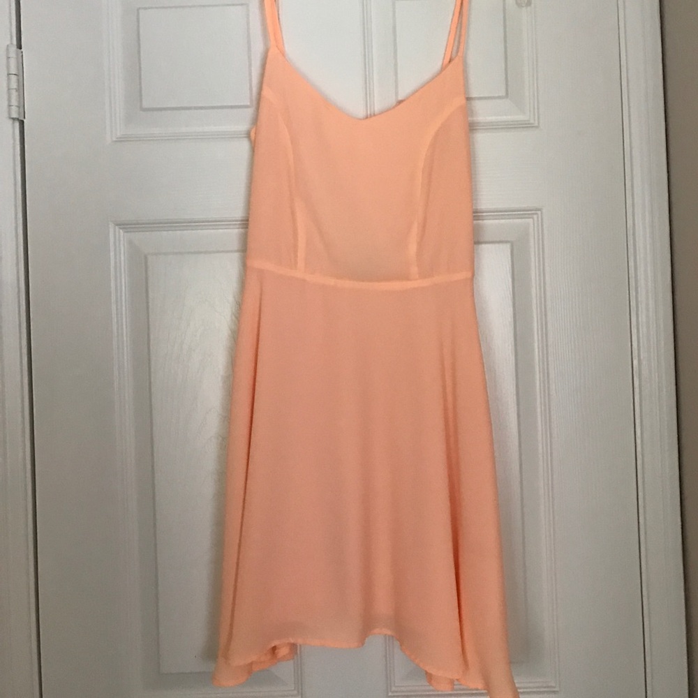 Peach mini dress with open back