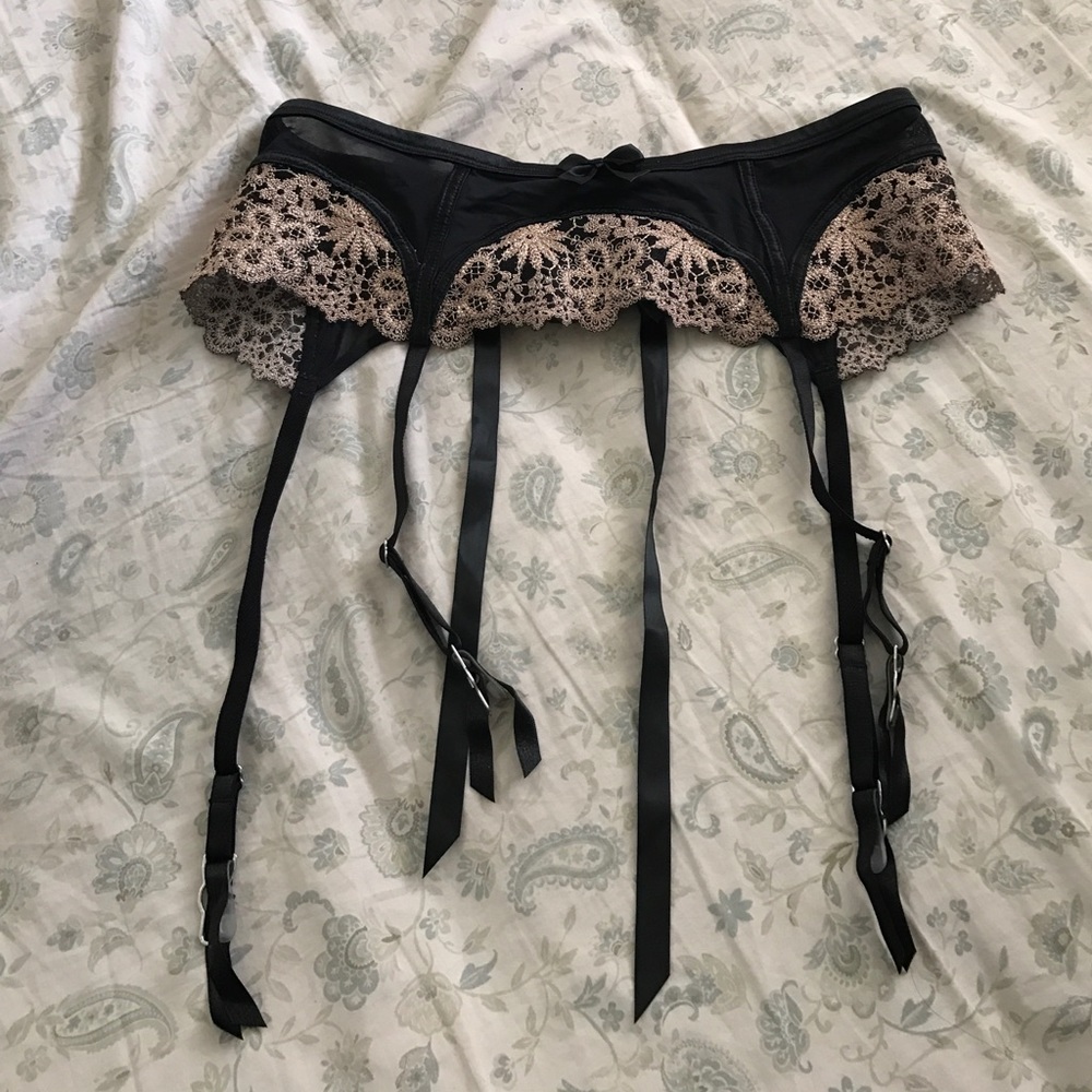 Black and Gold Garter Belt