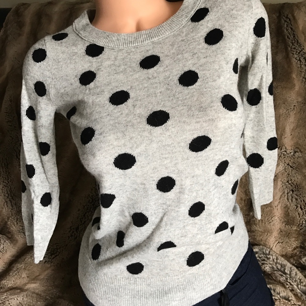 JCREW Merino Wool Crew Neck Polka Dot Sweater XXS