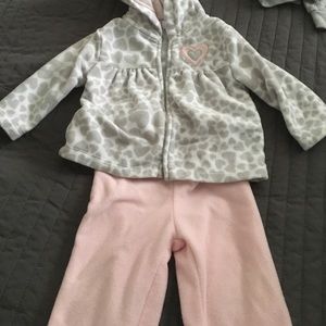 Polar fleece zip up and pants