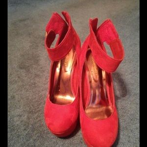 Red Platform Wedges, Sz 11